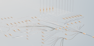 Edge computing i 5G: jak przetwarzanie brzegowe przyspieszy IoT oraz aplikacje chmurowe Abstrakcyjna sieć neuronowa symbolizująca przetwarzanie brzegowe i 5G