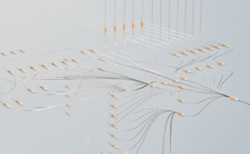 Edge computing i 5G: jak przetwarzanie brzegowe przyspieszy IoT oraz aplikacje chmurowe Abstrakcyjna sieć neuronowa symbolizująca przetwarzanie brzegowe i 5G